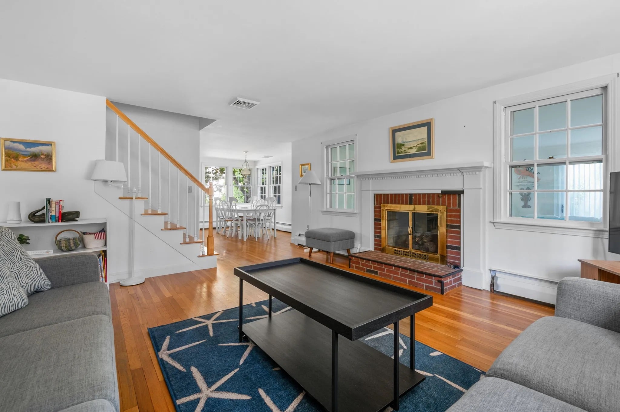 Living room with fireplace